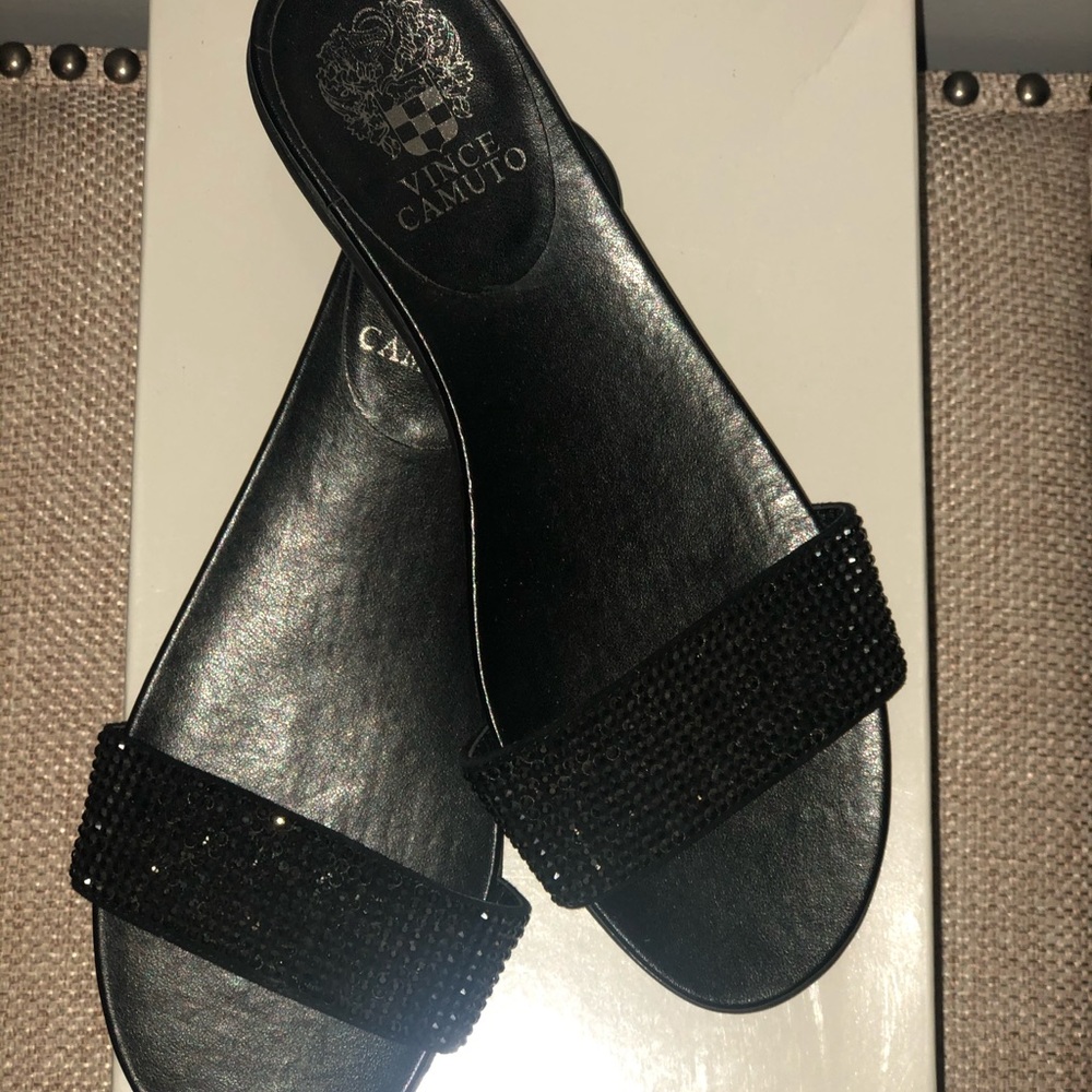 Vince Camuto Black Slides